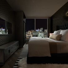 Siyah yatak odası: iç mekanda fotoğraf, tasarım özellikleri, kombinasyonlar-0