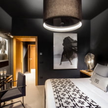 Dormitori negre: foto a l'interior, característiques de disseny, combinacions-4