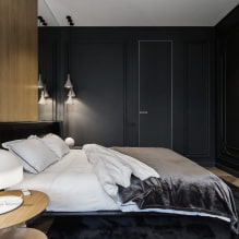 Phòng ngủ màu đen: ảnh trong nội thất, tính năng thiết kế, sự kết hợp-5