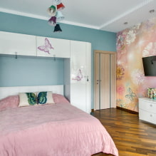 Růžová ložnice: designové prvky, krásné kombinace, skutečné fotografie-2