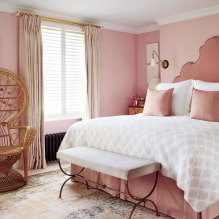 غرفة نوم وردية: ميزات التصميم ، مجموعات جميلة ، صور حقيقية -3