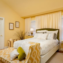 Dzeltenā guļamistaba: dizaina iezīmes, kombinācijas ar citām krāsām-0