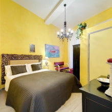 Keltainen makuuhuone: suunnitteluominaisuudet, yhdistelmät muiden värien kanssa-5