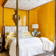 Keltainen makuuhuone: suunnitteluominaisuudet, yhdistelmät muiden värien kanssa-6
