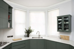 مطبخ مع نافذة كبيرة: ميزات التصميم ، أمثلة على التخطيطات وتقسيم المناطق