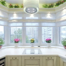 مطبخ مع نافذة كبيرة: ميزات التصميم وأمثلة على التخطيطات وتقسيم المناطق 8