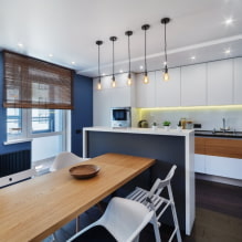Zila virtuve: dizaina iespējas, krāsu kombinācijas, īstas fotogrāfijas-3
