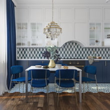 Modrá kuchyňa: možnosti dizajnu, farebné kombinácie, skutočné fotografie-4