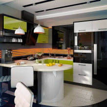 Модерни кухни: дизайнерски характеристики, облицовки и мебели-8