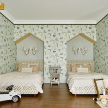 Παιδικό δωμάτιο για δύο παιδιά: παραδείγματα επισκευής, χωροθέτηση, φωτογραφίες στο εσωτερικό-3