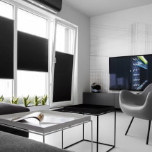 Čiernobiela obývacia izba: dizajnové prvky, skutočné príklady v interiéri-0