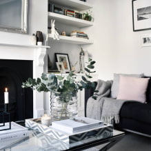 Sala de estar en blanco y negro: características de diseño, ejemplos reales en el interior-6