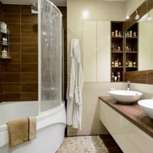 אמבטיה פינתית בפנים: יתרונות וחסרונות, דוגמאות עיצוב -2