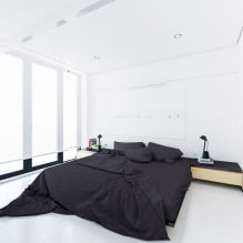 Slaapkamer in de stijl van minimalisme: foto in het interieur en ontwerpkenmerken-3