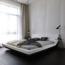 Slaapkamer in de stijl van minimalisme: foto in het interieur en ontwerpkenmerken-5