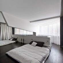Soveværelse i stil med minimalisme: foto i interiøret og designfunktioner-6