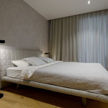 Slaapkamer in de stijl van minimalisme: foto in het interieur en ontwerpkenmerken-7