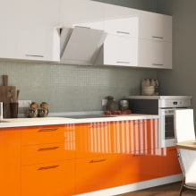 Oranssi keittiö sisätiloissa: suunnitteluominaisuudet, yhdistelmät, verhojen ja taustakuvien valinta-0