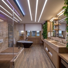 Illuminazione in bagno: consigli per la scelta, posizione, idee di design-6