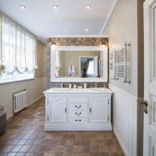 תאורה בחדר האמבטיה: טיפים לבחירה, מיקום, רעיונות עיצוביים -7