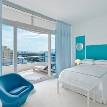 Slaapkamer in blauwe tinten: ontwerpkenmerken, kleurencombinaties, ontwerpideeën-5