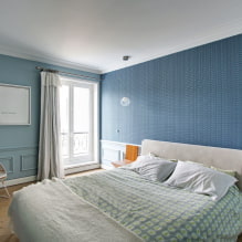 Makuuhuone sinisävyisinä: suunnitteluominaisuudet, väriyhdistelmät, suunnitteluideoita-7