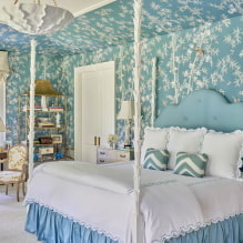 Slaapkamer in blauwe tinten: ontwerpkenmerken, kleurencombinaties, ontwerpideeën-8