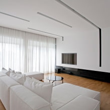 Salon dans le style du minimalisme: conseils de conception, photos à l'intérieur-2