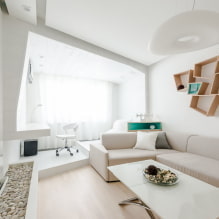 Ruang tamu dengan gaya minimalis: tip reka bentuk, foto di kawasan pedalaman-5