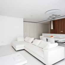 Bílý obývací pokoj: designové prvky, fotografie, kombinace s jinými barvami-0