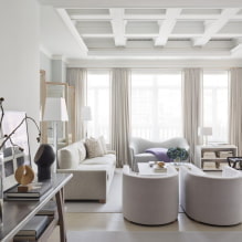 Bílý obývací pokoj: designové prvky, fotografie, kombinace s jinými barvami-2