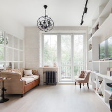 Witte woonkamer: ontwerpkenmerken, foto's, combinaties met andere kleuren-3