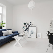 غرفة المعيشة البيضاء: ميزات التصميم والصور والتركيبات مع ألوان أخرى - 7