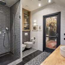 Reka bentuk bilik mandi dengan pancuran: foto di pedalaman, pilihan susunan-0