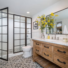 Thiết kế phòng tắm với vòi hoa sen: ảnh trong nội thất, các tùy chọn sắp xếp-5