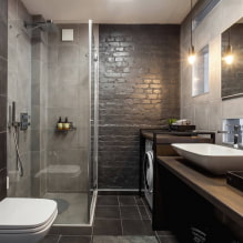 Design koupelny se sprchou: fotografie v interiéru, možnosti uspořádání-2