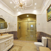 Badeværelsesdesign med brusebad: foto i interiøret, arrangementmuligheder-6