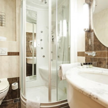 Σχεδιασμός μπάνιου με ντους: φωτογραφία στο εσωτερικό, επιλογές διαρρύθμισης-7