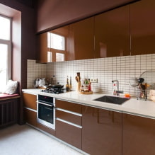 Brunt køkken: kombinationer, designideer, reelle eksempler i interiøret-5