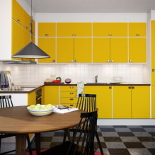 المطبخ الأصفر: ميزات التصميم ، أمثلة للصور الحقيقية ، مجموعات 0
