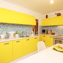 Dapur kuning: ciri reka bentuk, contoh foto sebenar, kombinasi-3