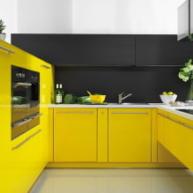 المطبخ الأصفر: ميزات التصميم ، أمثلة الصور الحقيقية ، التوليفات -5