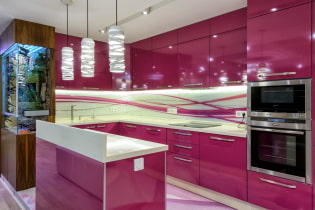 Bucătărie roz: o selecție de fotografii, combinații de succes și idei de design