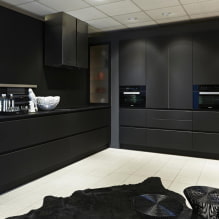 Dapur hitam: ciri reka bentuk, kombinasi, gambar sebenar-2