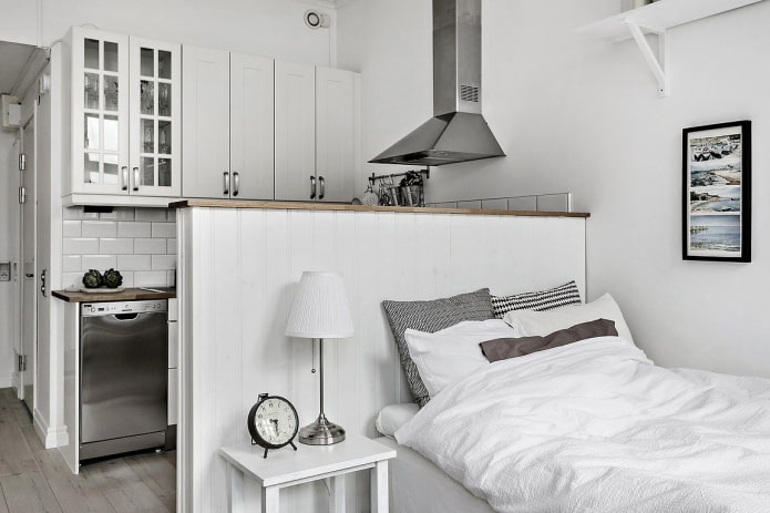 Jak udělat místo na spaní v kuchyni? Fotografie, nejlepší nápady pro malou místnost.