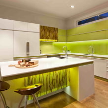 Světle zelená kuchyně: kombinace, výběr záclon a povrchových úprav, výběr fotografií-1