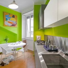 Nhà bếp màu xanh lá cây nhạt: sự kết hợp, lựa chọn rèm cửa và đồ đạc, tuyển chọn các bức ảnh-7