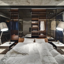 غرفة الملابس في غرفة النوم: خيارات الإقامة ، الصورة في الداخل -4