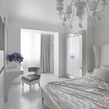 Guļamistaba baltos toņos: foto interjerā, dizaina piemēri-1