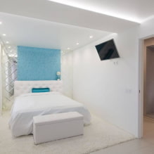 غرفة نوم بألوان بيضاء: الصورة في الداخل ، أمثلة التصميم -3